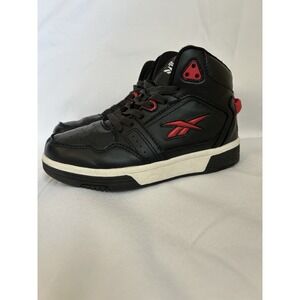 Kids Reebok Maverick Black Leather Athletic Mid Basketball Sneakers Size 1 k EUC